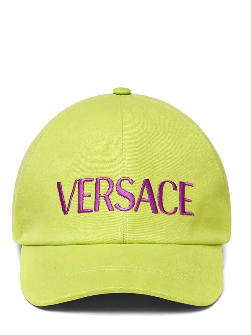 Versace Neon Lime Cap with Purple Logo